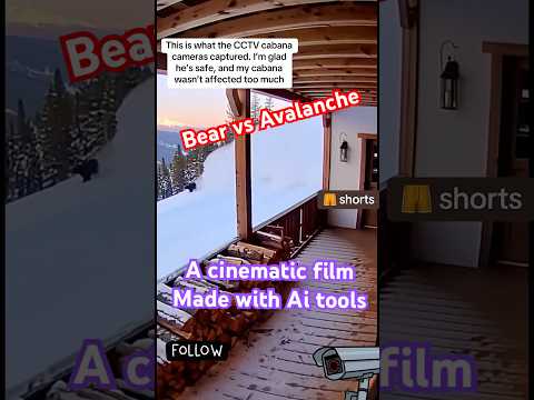 Terrified Bear Runs from Avalanche and Finds Safety at the Front Door! 🏔️🐻#youtubeshorts #bear