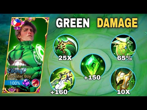 GLOBAL ZILONG + GREEN BUILD! (BYE ONE SHOT) ZILONG BEST BUILD 2023 | MLBB