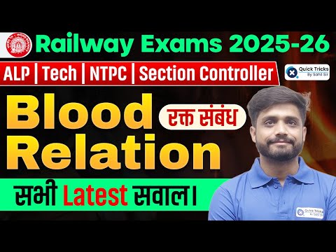 Railway Exams 2025-26 | Blood Relation Reasoning Full Concept + Latest Questions | Lakshya sir