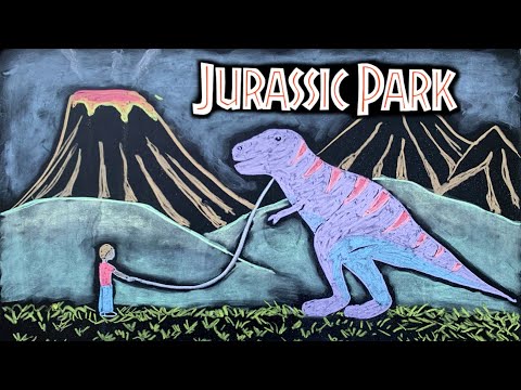 Jurassic Park ♫ Relaxing Music + Chalk Art