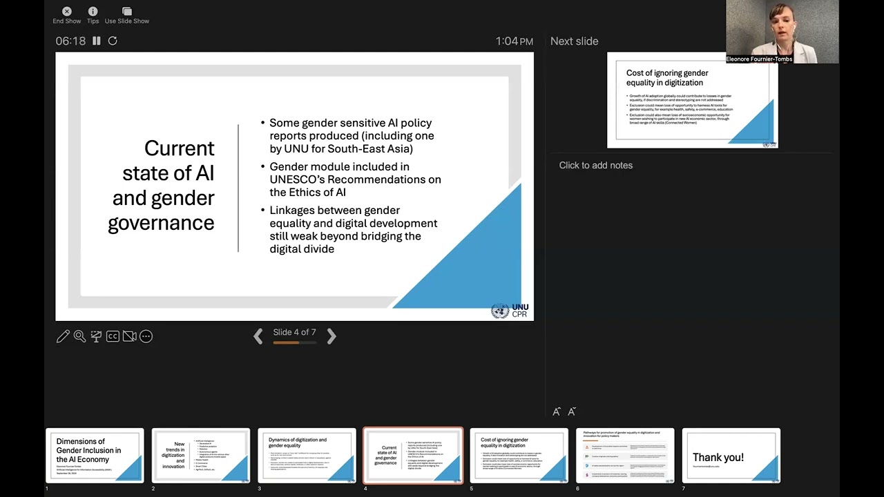 Eleonore Fournier Tombs - Dimensions of Gender Inclusion in the AI Economy