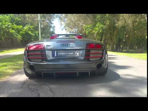 Audi R8 V10 Spyder w/ ARMYTRIX Titanium Mufflers by Eurotune Motorsports
