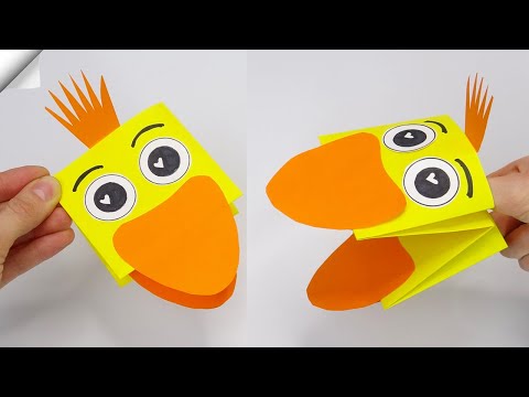 Moving paper toys How to make a paper duck Easy paper crafts