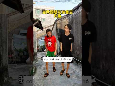 Con nít đi câu cá hồi nhỏ kiểu ?