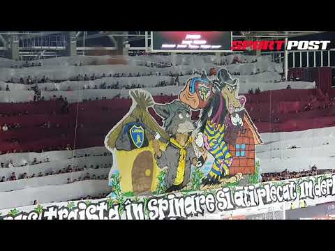 Coregrafie suporteri Rapid la Primvs Derby:"V-ati pus traista în spinare și ați plecat în deplasare"