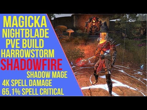 ESO Magicka Nightblade PVE Build - Shadowfire - Harrowstorm