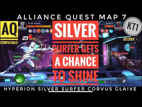 Full Alliance Quest Map 7 Run! Starring Silver Surfer! Footloose, Freezerburn, Buffed Up Lanes!