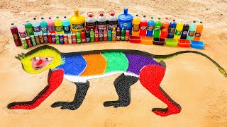 How to make Rainbow Primate with Orbeez, Big Coke, Mtn Dew, Mirinda, Cola vs Mentos & Sodas