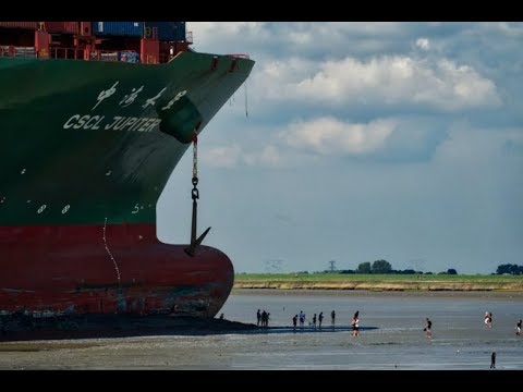 Genscape Vesseltracker - Refloating of Ultra Large Container vessel - CSCL Jupiter