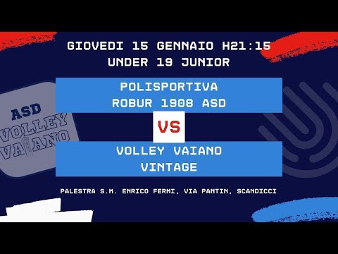 15/01/2026 | Under 19 Junior | POL. ROBUR 1908 ASD vs PVP VOLLEY VAIANO VINTAGE | Giornata n. 1 GDP