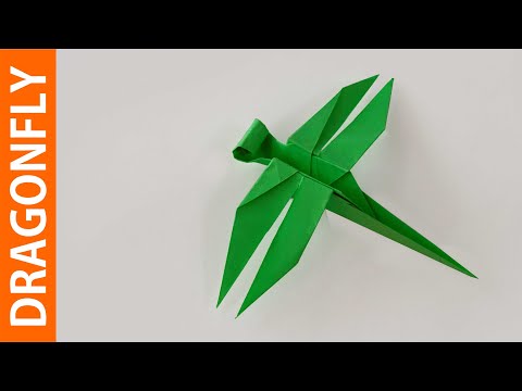 DIY ORIGAMI DRAGONFLY ; Easy Origami ; paper DRAGONFLY
