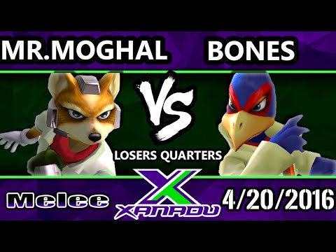 S@X 146 - Mr.Moghal (Fox) Vs. Bones (Falco) SSBM Losers Quarters - Smash Melee