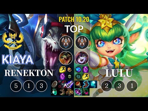 GAM Kiaya Renekton vs Lulu Top - KR Patch 10.20