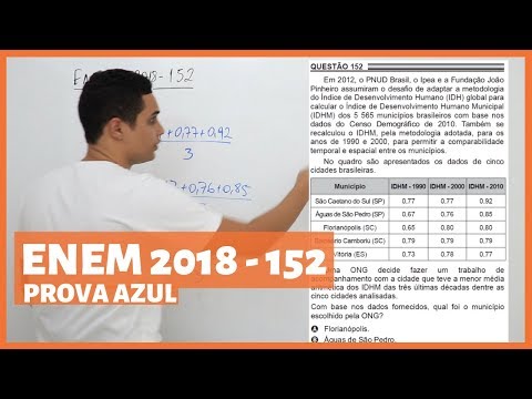 Questão 152 do ENEM de 2018 | Prova de Matemática | Estatística | Média Aritmética