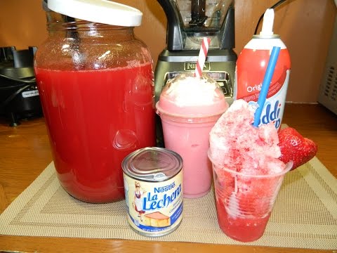 Strawberry Syrup for Business. Scraped Raspadilla