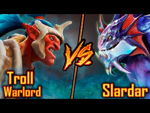 Dota 2 Troll Warlord VS Slardar | 7.29d DOTA 2 Battle
