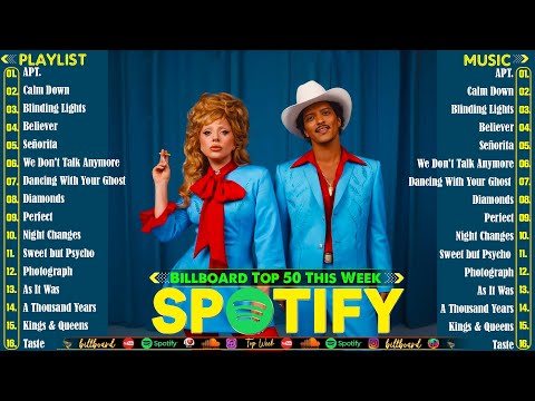 Bruno Mars, Maroon 5, Adele, Ed Sheeran, Dua Lipa, Rihanna, The Weeknd - Billboard Top 50 This Week