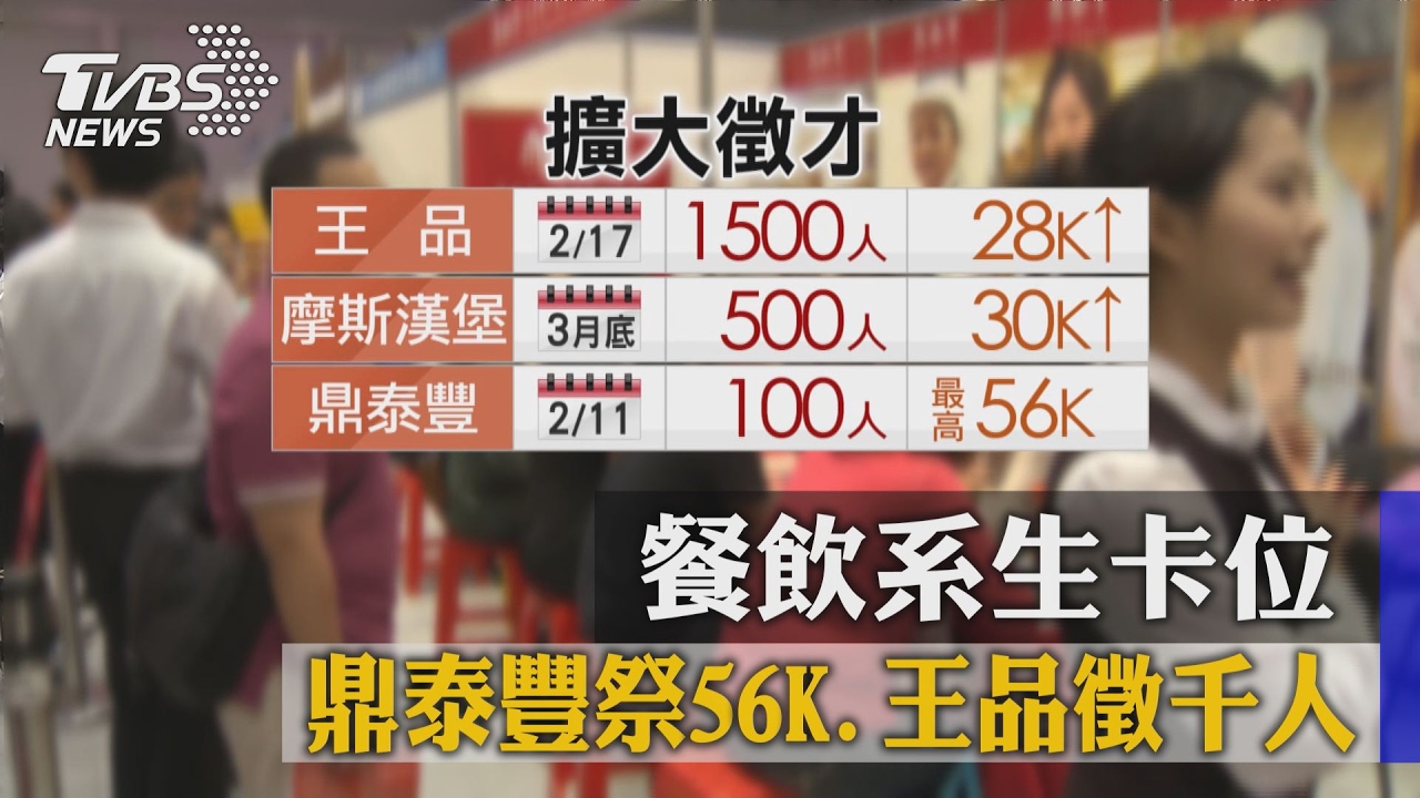 鼎泰豐祭56K、王品徵千人　餐飲系生卡位