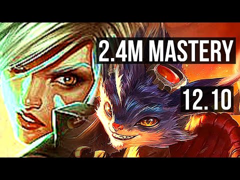 RIVEN vs RUMBLE (TOP) | 8/0/5, 2.4M mastery, 800+ games, Legendary | NA Master | 12.10
