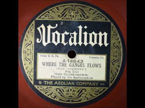 The Ambassadors "Where The Ganges Flows" 1923 Roaring Twenties Dance Band 78 RPM