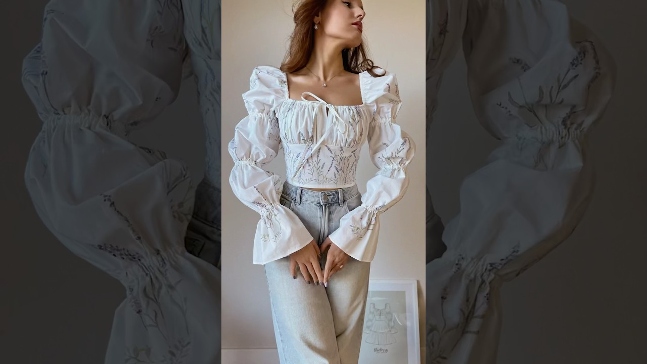 This top is just a bodice of Blueberry Puff Dress sewing pattern! (I only added 2 cm to the length)