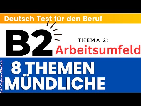 8 Topics Oral B2 | Work Environment | German Test for the Workplace | TELC Professional | DTB B2 ...