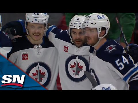 Jets' Dylan DeMelo Takes Advantage And Scores After No Whistle Is Blown During Big Hit And Scrum