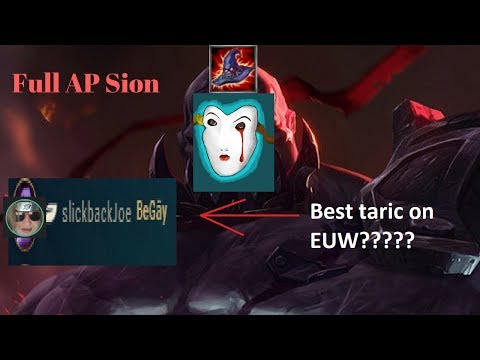 Full AP Sion mid vs Akali (Full gameplay) ft. the best Taric in EUW