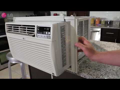 Part of a video titled LG Window Air Conditioner - Installation (2018 Update) - YouTube