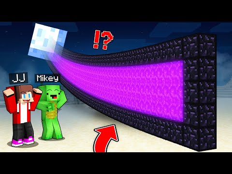 JJ And Mikey CREATED a LONGEST ENDER PORTAL To The MOON in Minecraft Maizen