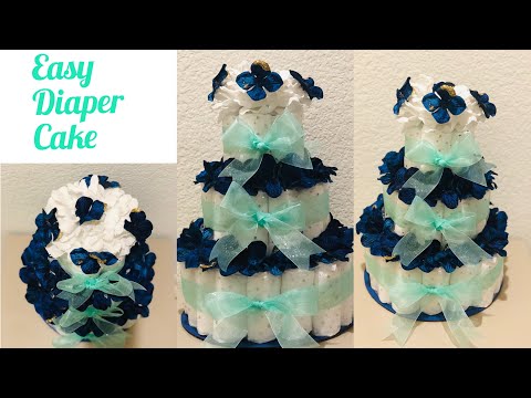 DIY Diaper cake || How to make a diaper cake || Baby shower decor || Party decoration idea