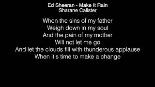 Sharane Calister - Make It Rain  Lyrics (Ed Sheeran) The Voice