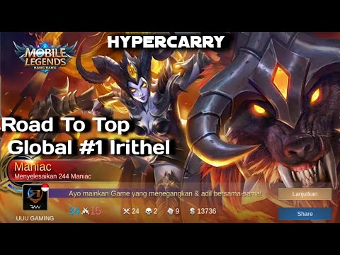 Top 1 Irithel, Marksman Yang Terlupakan Tapi masih Op | HyperCarry Yang Paling Cocok -Mobile legends
