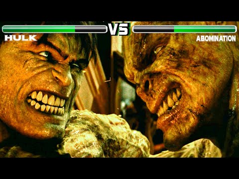 Hulk vs Abomination || The incredible Hulk 2008 || Healthbars