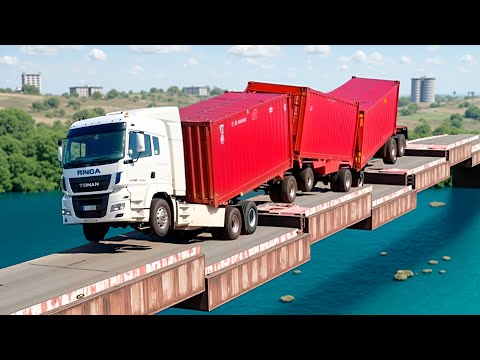 Cars vs Trembling Bridge Challenge in BeamNG Drive!