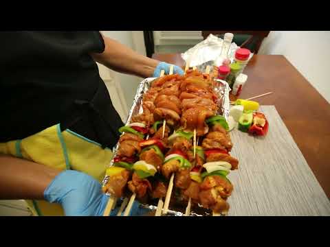 Puerto Rican Pinchos | Chicken/Pork Skewers | Chicken/Pork Kabob Recipe