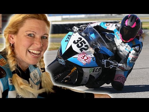 Badass Woman/Races Motorcycles