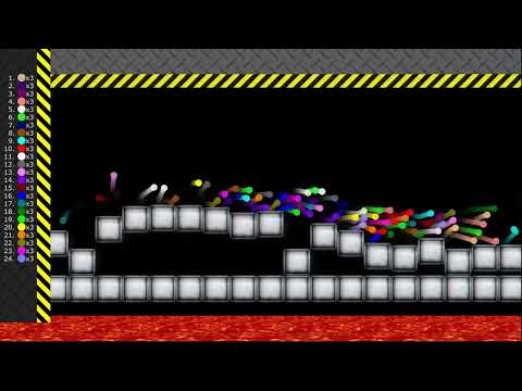 Block Crush and Lava -Marble Race in Algodoo-marble race elimination