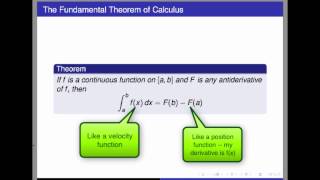 preview picture of video 'Screencast 4.4.1: Quick review -- The Fundamental Theorem of Calculus'