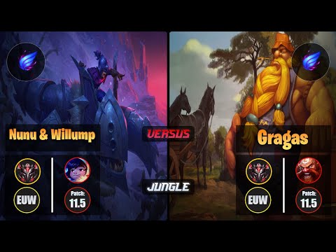 GrandMaster NUNU & WILLUMP [Phase Rush] (Jungle) VS  GRAGAS - Grandmaster EUW Patch 11.5