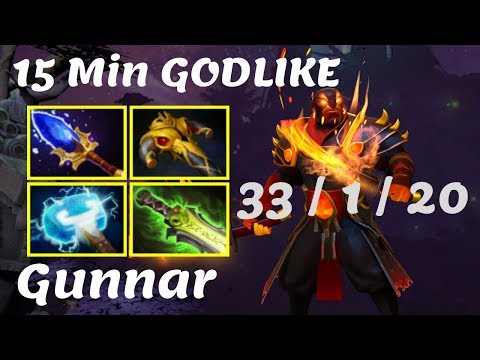 Gunnar Ember Spirit - Mid Lane 15min GODLIKE 20min GG Highlights Gameplay Dota 2 7.22g