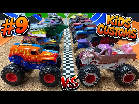 Toy Diecast MonsterJam Monster Truck Tournament | Kids Build and Race Monster Trucks - Round  #9