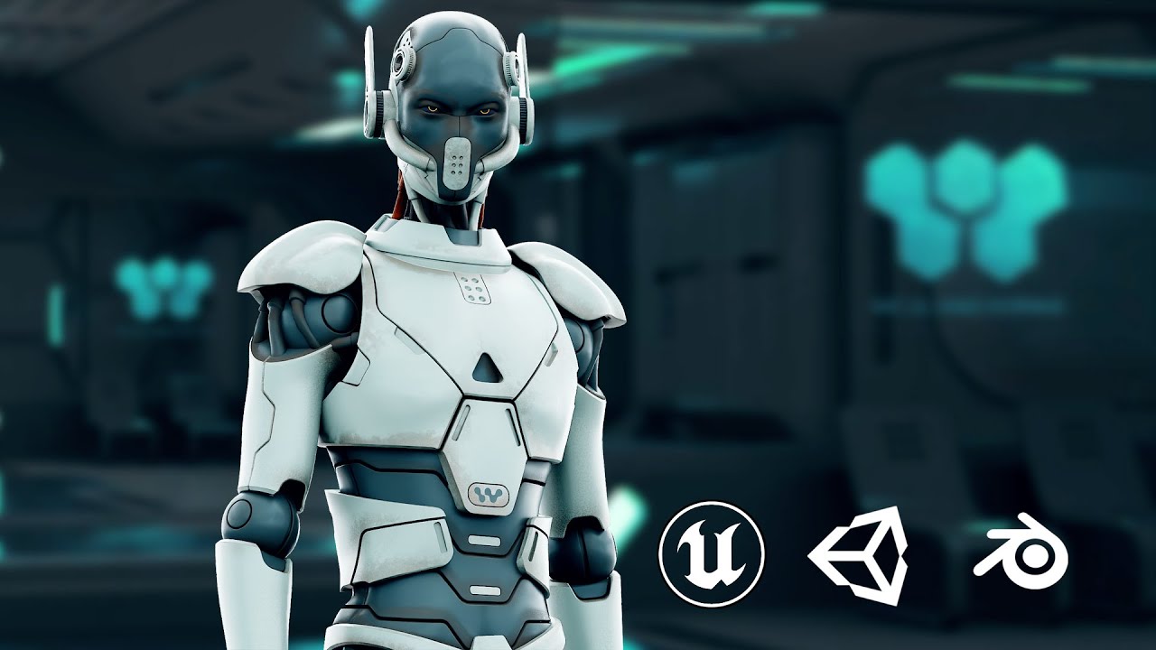 CYBORGTOPIA B-18 Auto-Rig Pro Rigged For Mixamo Unreal Engine Unity 3D Model
