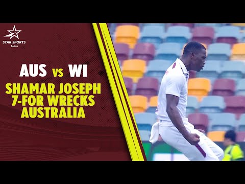 Fiery Shamar Joseph 7-fer Leads Windies to Historic Win v/s Australia & Level Series 1-1
