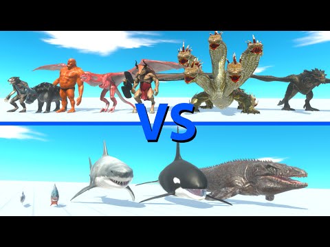 AQUATICS Team vs FANTASY Team - Animal Revolt Battle Simulator