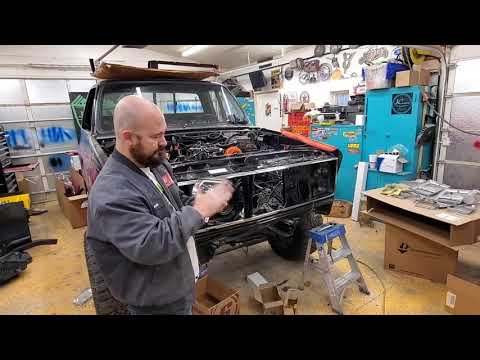 85 chevy Square body core support, grille, and headlight installation on k20 truck k10 c10 k5 GMC