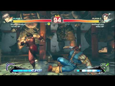 SSF4: Kiryu Tsukimiya (Guy) VS HotDogPress (T.Hawk)