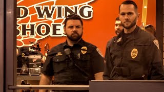 (Freedom) The Hottest Topic in America - A Man Needs Shoes and Officer Strokes His Baton