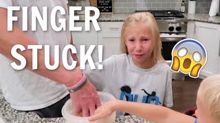 Brielle gets her finger stuck!!! 😱
