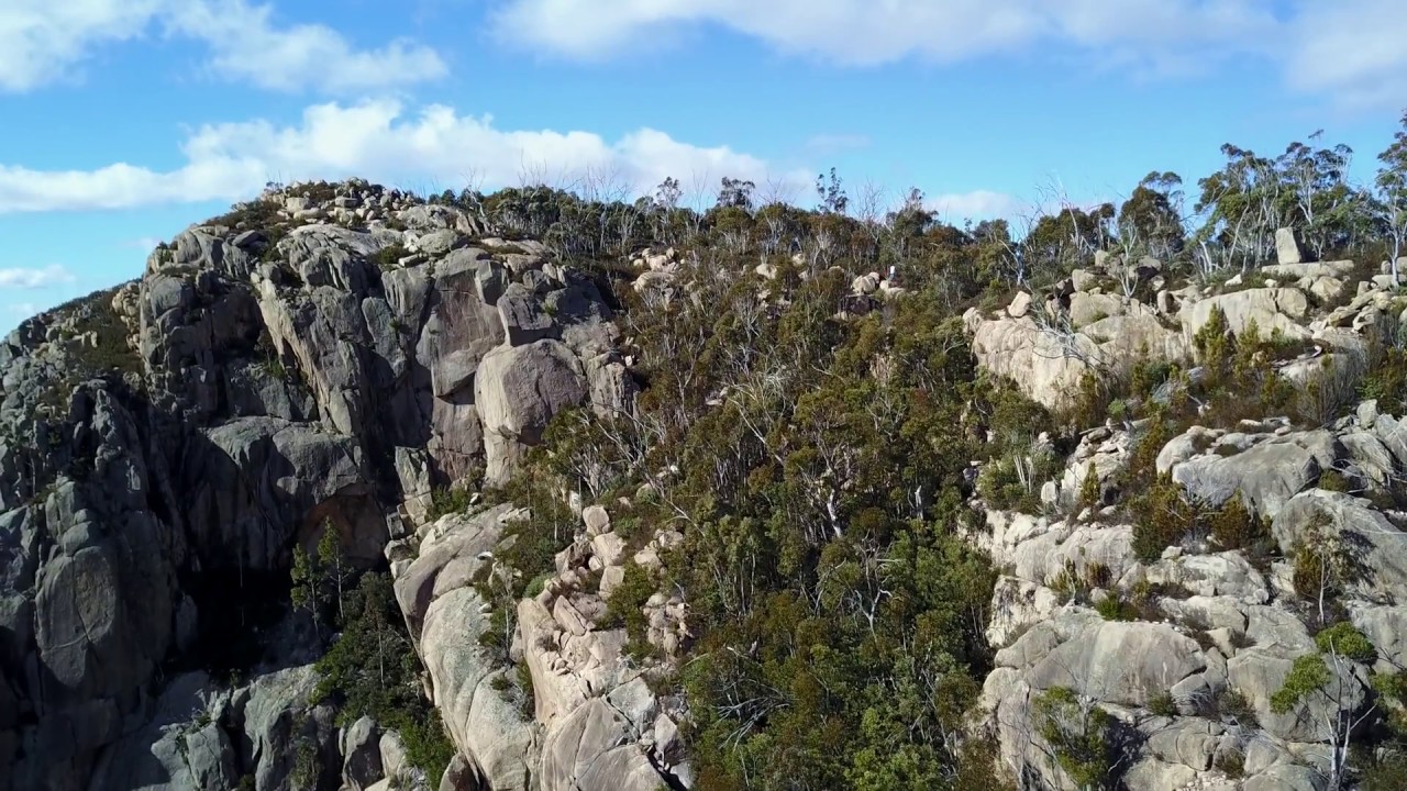 Take a peek into breathtaking aerial vistas of Booroomba Rocks.
